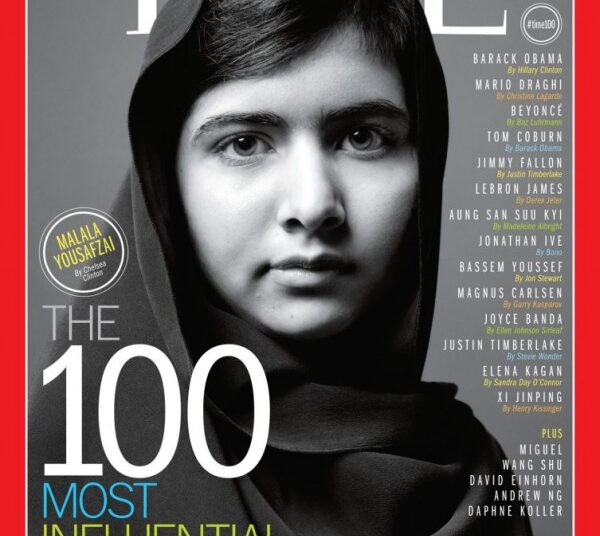 Wajah Malala menjadi muka hadapan Time Magazine untuk sebuah isu tahun 2013. Foto ihsan Google