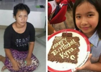 Foto yang tersebar di Internet sejak pagi semalam selepas seorang kanak-kanak OKU (kanan) hilang dari rumah bersama wanita (kiri) yang dibantu bapa mangsa.